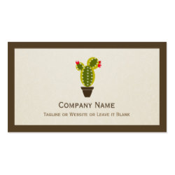 Cute Potted Cactus - Simple Clean Stylish Business Card